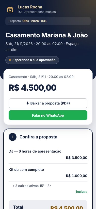 A proposta que o cliente abre no celular